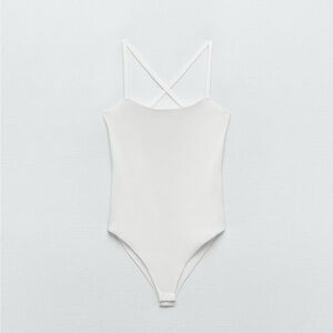 Cross back knit bodysuit